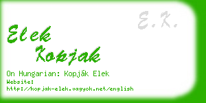 elek kopjak business card