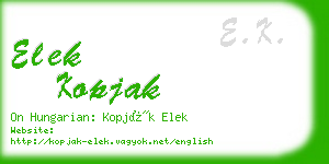 elek kopjak business card